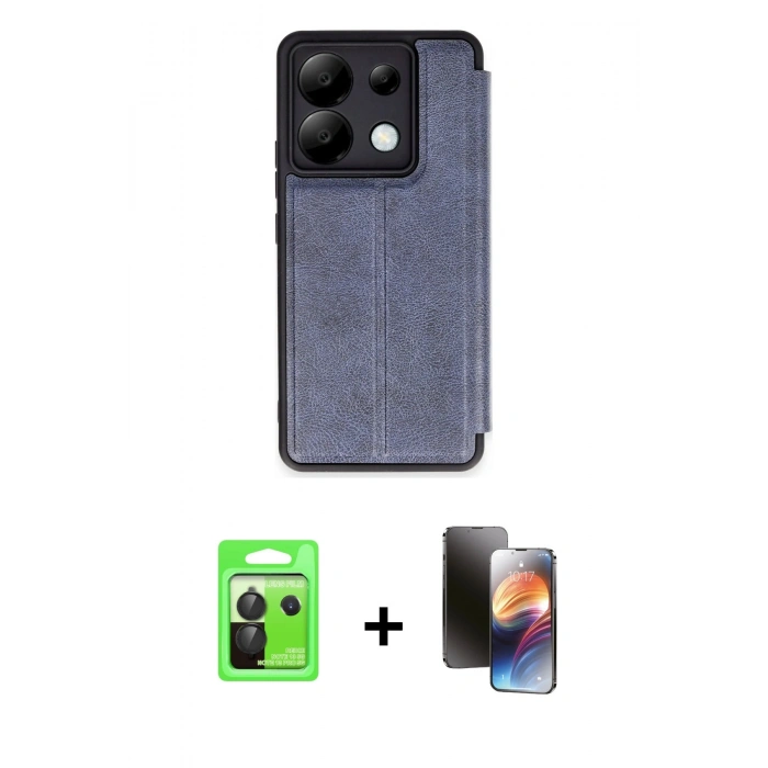 MARSİLYAN™- Redmi Note 13 Pro 5G Kılıf Zirve Yansıma Serisi - Siyah 3D Antistatik Mat Seramik Nano Ekran Koruyucu + Raze Metal Kamera Lens - SH