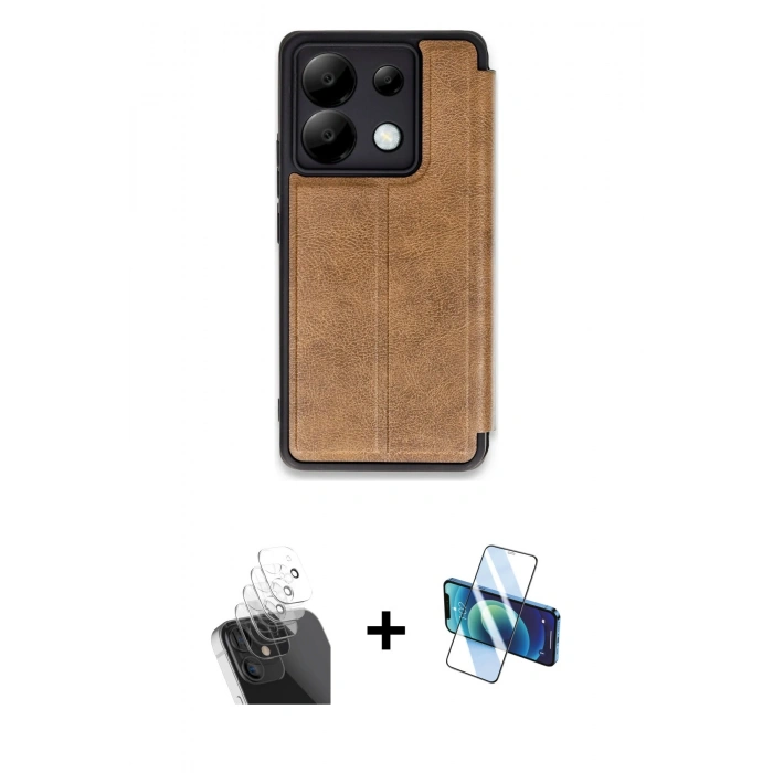 MARSİLYAN™- Redmi Note 13 Pro 5G Kılıf Zirve Yansıma Serisi - Siyah 3D Antistatik Seramik Nano Ekran Koruyucu + Şeffaf Kamera Lens Koruma Cam