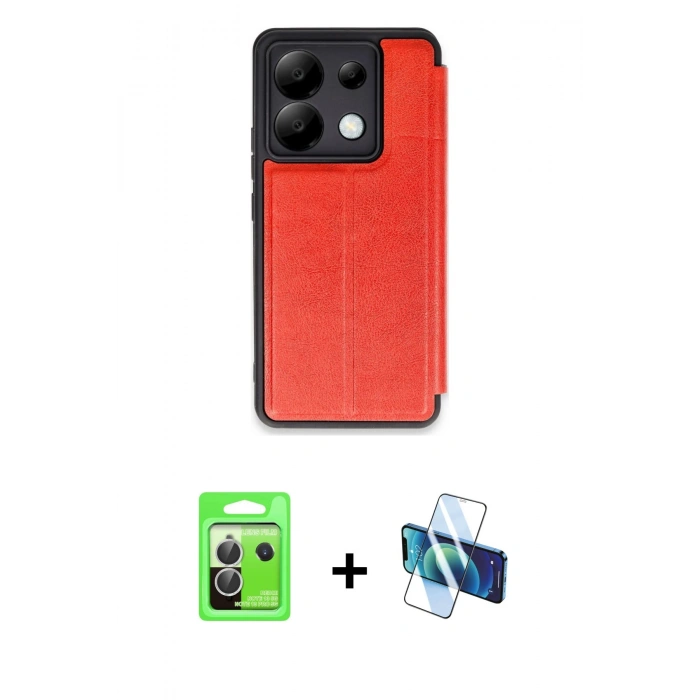 MARSİLYAN™- Redmi Note 13 Pro 5G Kılıf Zirve Yansıma Serisi - Siyah 3D Antistatik Seramik Nano Ekran Koruyucu + Raze Metal Kamera Lens - GS