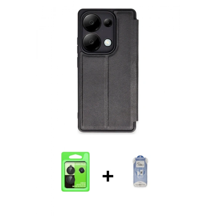 MARSİLYAN™- Redmi Note 13 Pro 5G Kılıf Zirve Yansıma Serisi - Siyah Joko Magic 5D Cam + Raze Metal Kamera Lens - SH