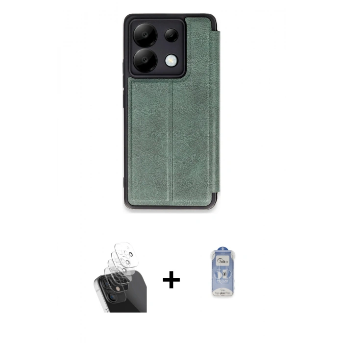 MARSİLYAN™- Redmi Note 13 Pro 5G Kılıf Zirve Yansıma Serisi - Siyah Joko Magic 5D Cam + Kamera Lens Koruma Cam - SF