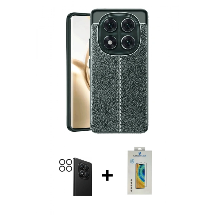 MARSİLYAN™- Redmi Note 14 Pro 4G Kılıf Doruk Klasik Özel Seri - Şeffaf Polymer Nano Ekran Koruyucu + PVD Metal Kamera Lens - SH