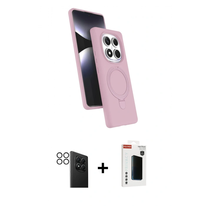 MARSİLYAN™- Redmi Note 14 Pro 4G Kılıf İz Işık Koleksiyonu - Şeffaf Hayalet Polymer Nano Ekran Koruyucu + PVD Metal Kamera Lens - SH