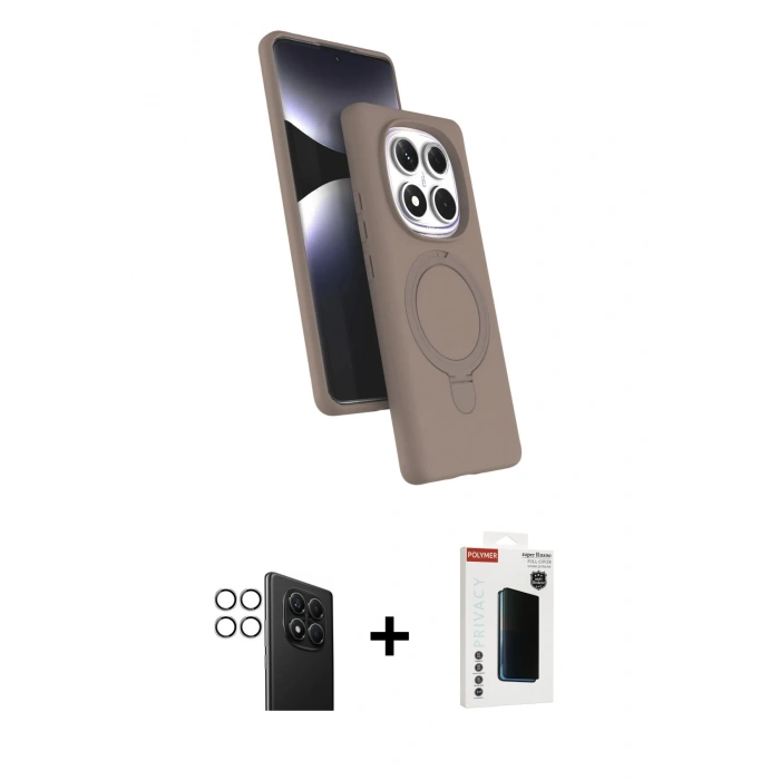 MARSİLYAN™- Redmi Note 14 Pro 4G Kılıf İz Işık Koleksiyonu - Şeffaf Hayalet Polymer Nano Ekran Koruyucu + PVD Metal Kamera Lens - GS