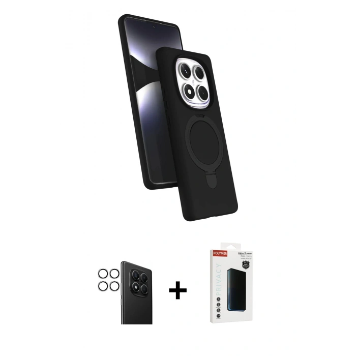 MARSİLYAN™- Redmi Note 14 Pro 4G Kılıf İz Işık Koleksiyonu - Şeffaf Hayalet Polymer Nano Ekran Koruyucu + PVD Metal Kamera Lens - GS