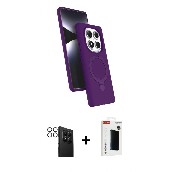 MARSİLYAN™- Redmi Note 14 Pro 4G Kılıf İz Işık Koleksiyonu - Şeffaf Hayalet Polymer Nano Ekran Koruyucu + PVD Metal Kamera Lens - SH