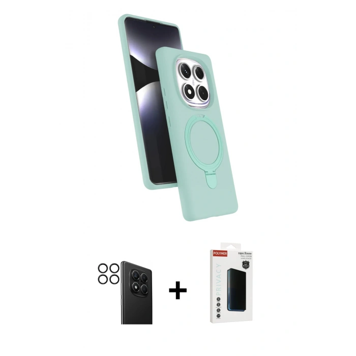 MARSİLYAN™- Redmi Note 14 Pro 4G Kılıf İz Işık Koleksiyonu - Şeffaf Hayalet Polymer Nano Ekran Koruyucu + PVD Metal Kamera Lens - SH