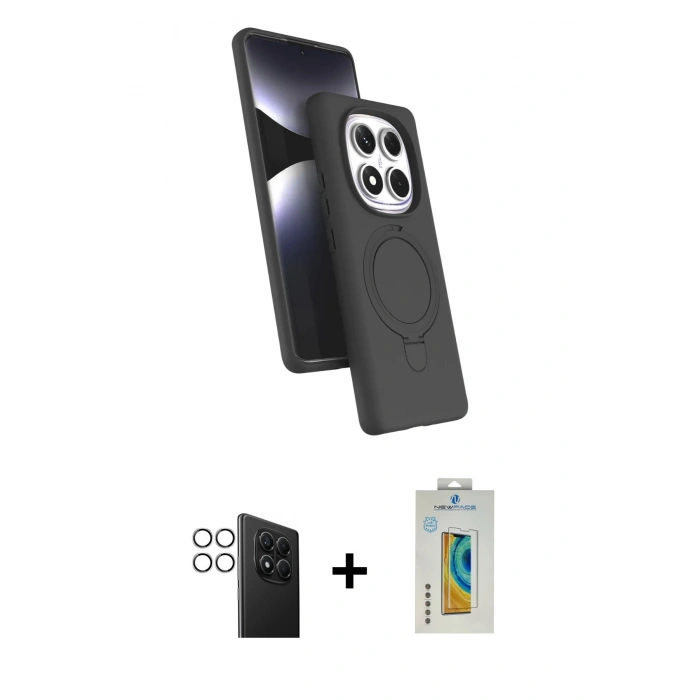 MARSİLYAN™- Redmi Note 14 Pro 4G Kılıf İz Işık Koleksiyonu - Şeffaf Polymer Nano Ekran Koruyucu + PVD Metal Kamera Lens - GS