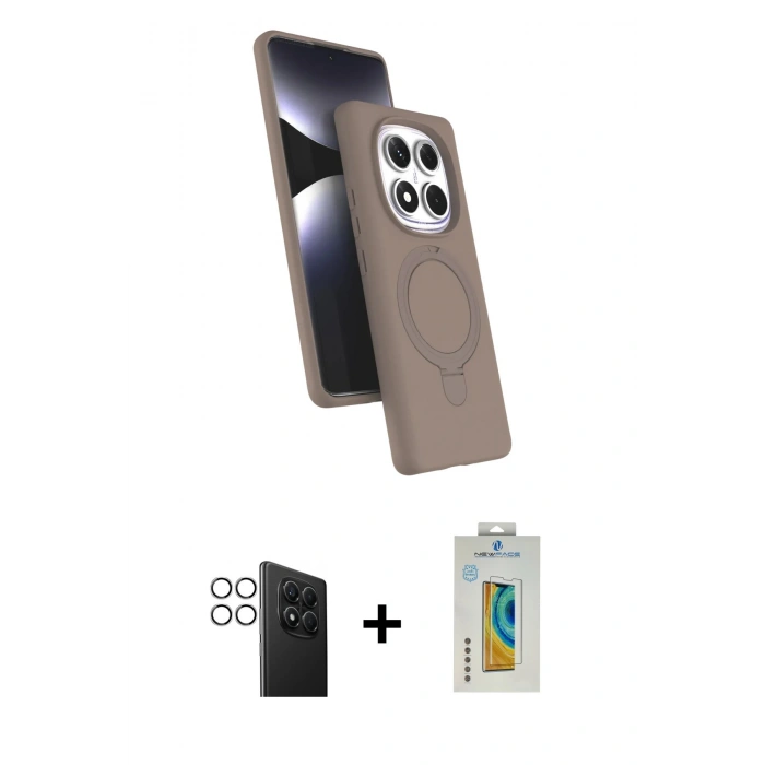 MARSİLYAN™- Redmi Note 14 Pro 4G Kılıf İz Işık Koleksiyonu - Şeffaf Polymer Nano Ekran Koruyucu + PVD Metal Kamera Lens - GS