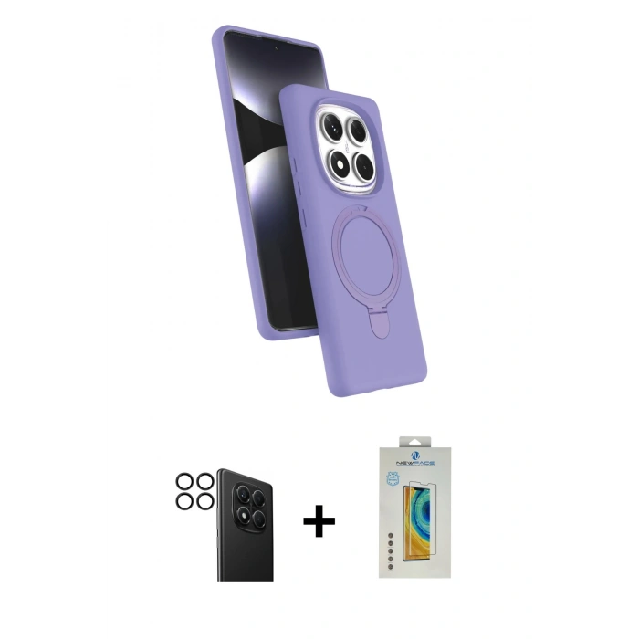 MARSİLYAN™- Redmi Note 14 Pro 4G Kılıf İz Işık Koleksiyonu - Şeffaf Polymer Nano Ekran Koruyucu + PVD Metal Kamera Lens - SH