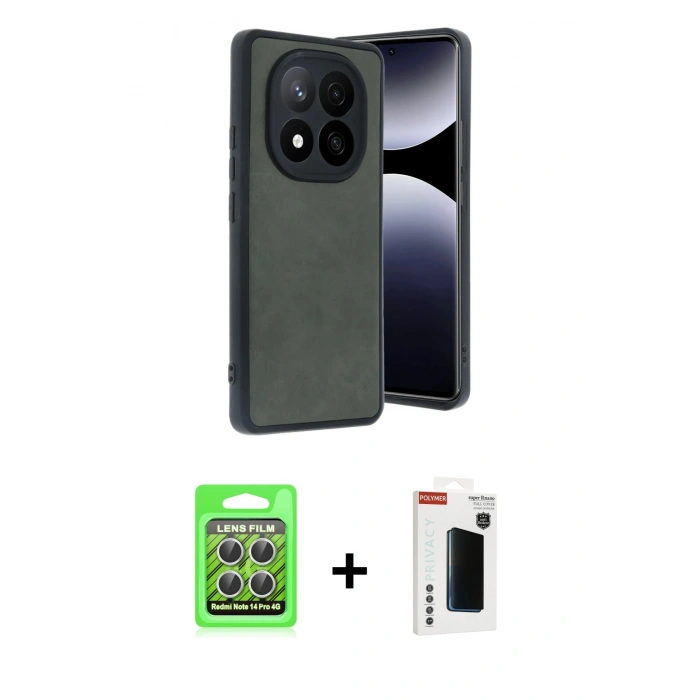MARSİLYAN™- Redmi Note 14 Pro 4G Kılıf Kıvılcım Işık Serisi - Şeffaf Hayalet Polymer Nano Ekran Koruyucu + Raze Metal Kamera Lens - GS