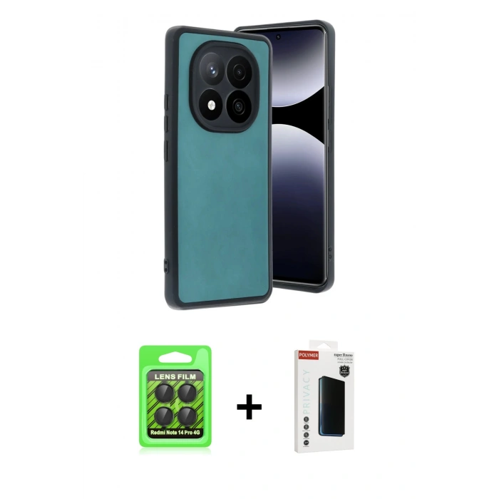 MARSİLYAN™- Redmi Note 14 Pro 4G Kılıf Kıvılcım Işık Serisi - Şeffaf Hayalet Polymer Nano Ekran Koruyucu + Raze Metal Kamera Lens - SH