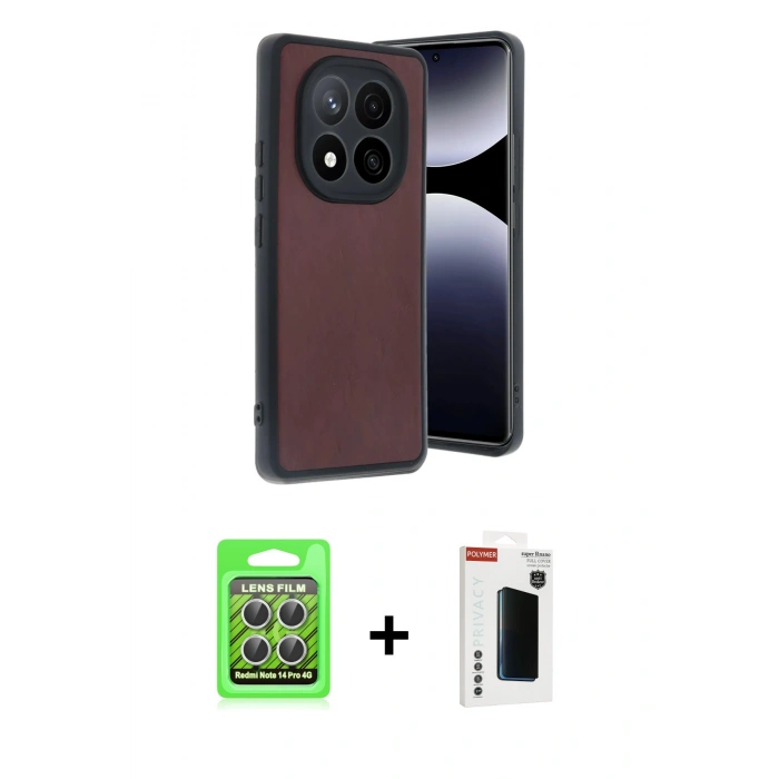 MARSİLYAN™- Redmi Note 14 Pro 4G Kılıf Kıvılcım Işık Serisi - Şeffaf Hayalet Polymer Nano Ekran Koruyucu + Raze Metal Kamera Lens - GS