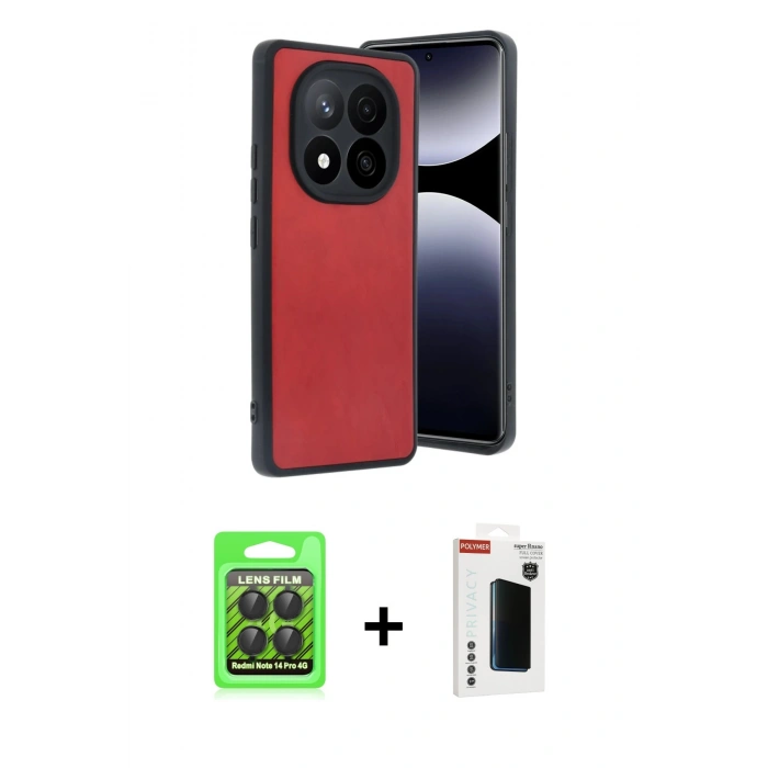 MARSİLYAN™- Redmi Note 14 Pro 4G Kılıf Kıvılcım Işık Serisi - Şeffaf Hayalet Polymer Nano Ekran Koruyucu + Raze Metal Kamera Lens - SH