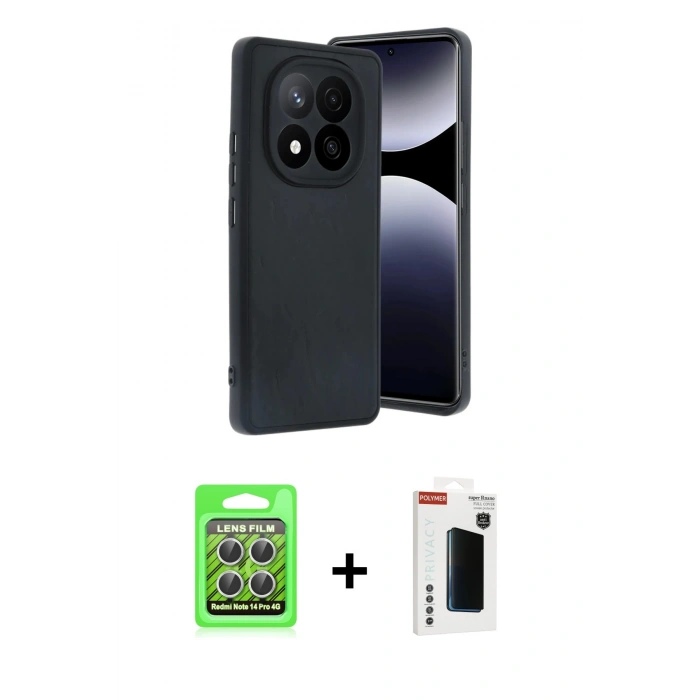 MARSİLYAN™- Redmi Note 14 Pro 4G Kılıf Kıvılcım Işık Serisi - Şeffaf Hayalet Polymer Nano Ekran Koruyucu + Raze Metal Kamera Lens - GS