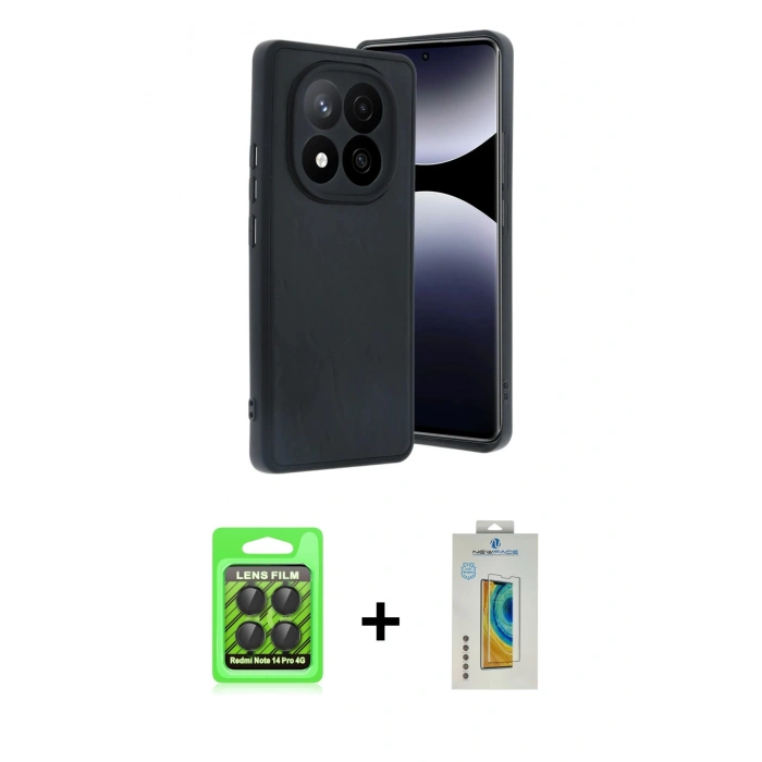 MARSİLYAN™- Redmi Note 14 Pro 4G Kılıf Kıvılcım Işık Serisi - Şeffaf Polymer Nano Ekran Koruyucu + Raze Metal Kamera Lens - SH