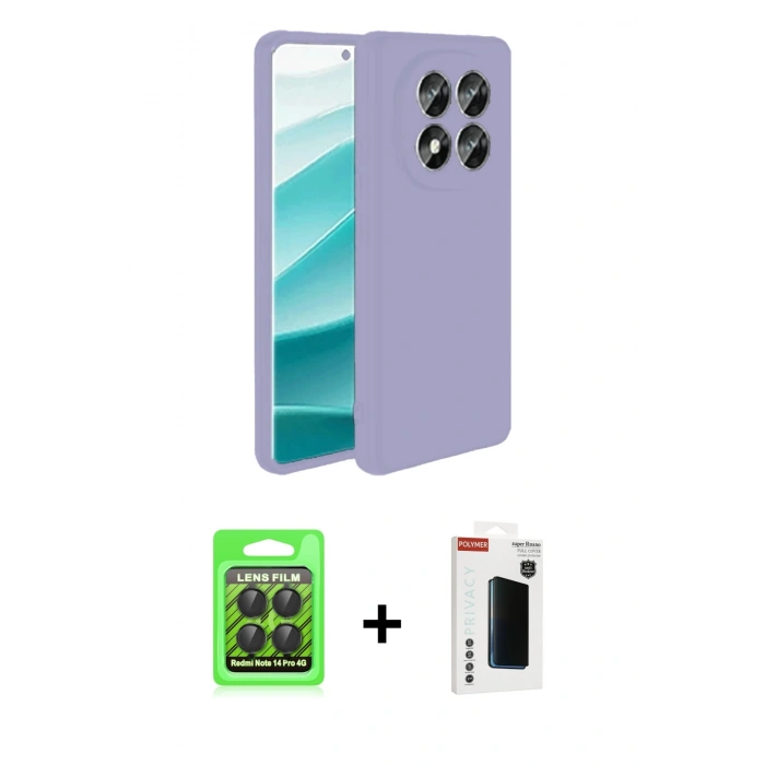 MARSİLYAN™- Redmi Note 14 Pro 4G Kılıf Kozmos Yansıma Özel Seri - Şeffaf Hayalet Polymer Nano Ekran Koruyucu + Raze Metal Kamera Lens - SH