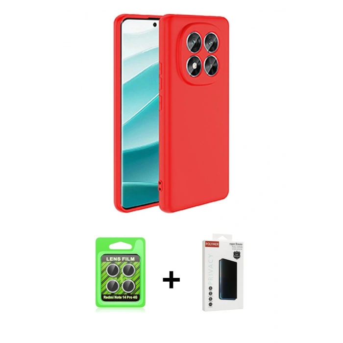 MARSİLYAN™- Redmi Note 14 Pro 4G Kılıf Kozmos Yansıma Özel Seri - Şeffaf Hayalet Polymer Nano Ekran Koruyucu + Raze Metal Kamera Lens - GS