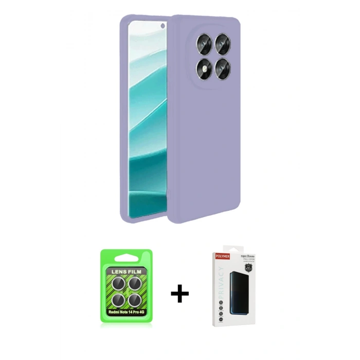 MARSİLYAN™- Redmi Note 14 Pro 4G Kılıf Kozmos Yansıma Özel Seri - Şeffaf Hayalet Polymer Nano Ekran Koruyucu + Raze Metal Kamera Lens - GS