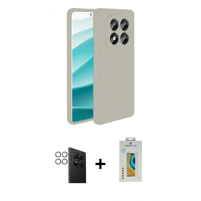 MARSİLYAN™- Redmi Note 14 Pro 4G Kılıf Kozmos Yansıma Özel Seri - Şeffaf Polymer Nano Ekran Koruyucu + PVD Metal Kamera Lens - GS