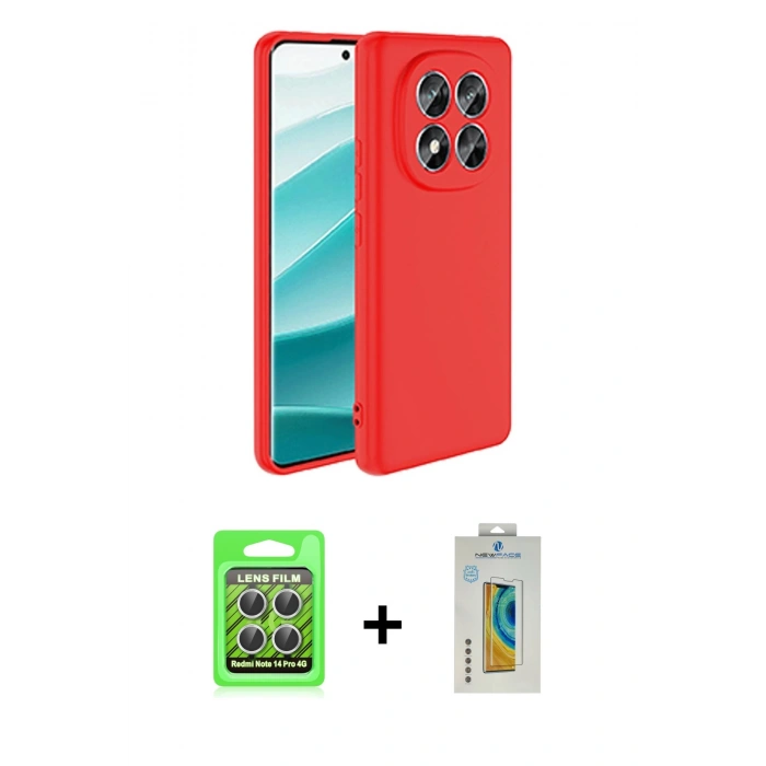 MARSİLYAN™- Redmi Note 14 Pro 4G Kılıf Kozmos Yansıma Özel Seri - Şeffaf Polymer Nano Ekran Koruyucu + Raze Metal Kamera Lens - GS