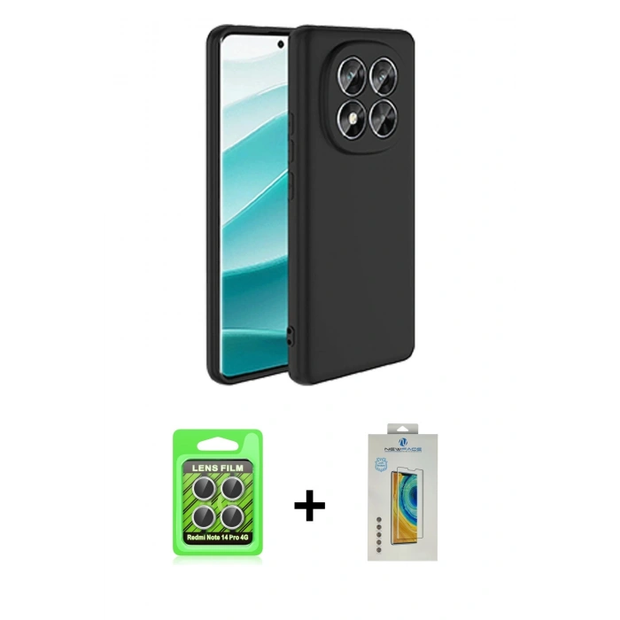 MARSİLYAN™- Redmi Note 14 Pro 4G Kılıf Kozmos Yansıma Özel Seri - Şeffaf Polymer Nano Ekran Koruyucu + Raze Metal Kamera Lens - GS
