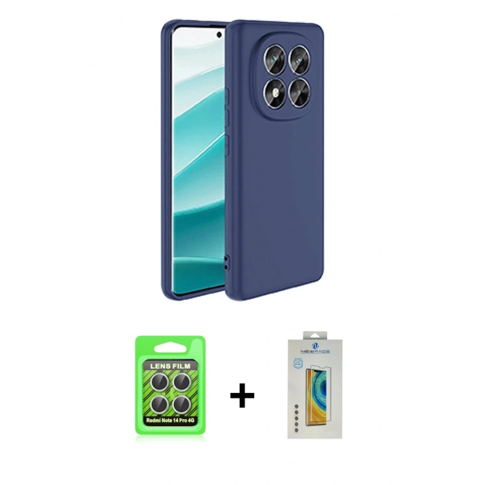 MARSİLYAN™- Redmi Note 14 Pro 4G Kılıf Kozmos Yansıma Özel Seri - Şeffaf Polymer Nano Ekran Koruyucu + Raze Metal Kamera Lens - GS