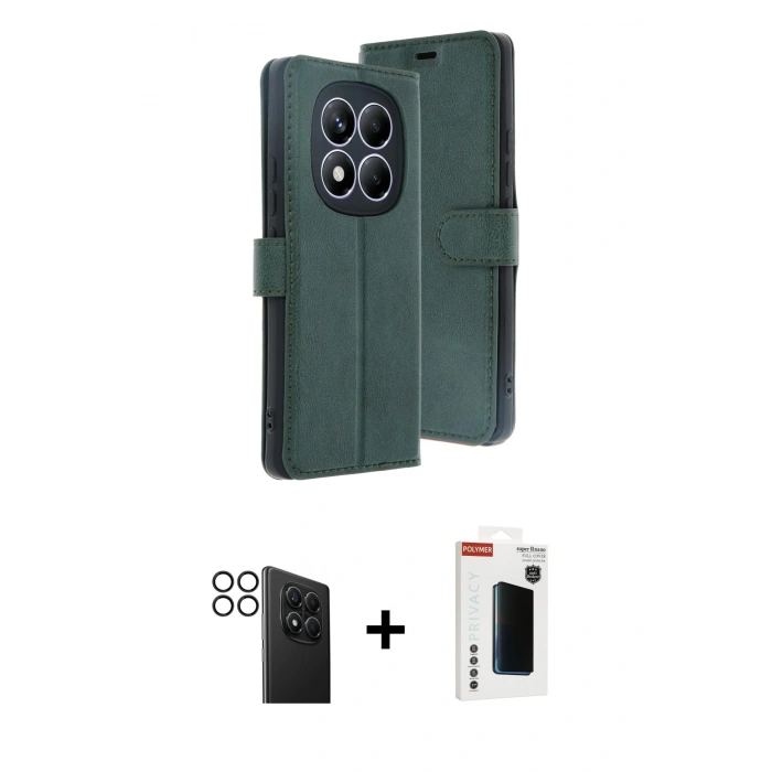 MARSİLYAN™- Redmi Note 14 Pro 4G Kılıf Siluet Işık Serisi - Şeffaf Hayalet Polymer Nano Ekran Koruyucu + PVD Metal Kamera Lens - SH