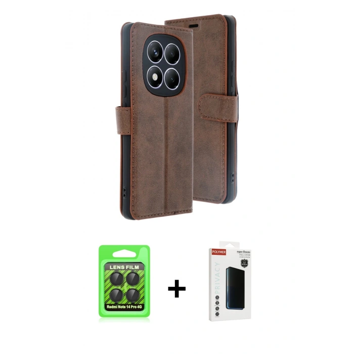MARSİLYAN™- Redmi Note 14 Pro 4G Kılıf Siluet Işık Serisi - Şeffaf Hayalet Polymer Nano Ekran Koruyucu + Raze Metal Kamera Lens - SH