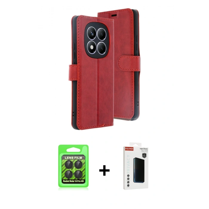 MARSİLYAN™- Redmi Note 14 Pro 4G Kılıf Siluet Işık Serisi - Şeffaf Hayalet Polymer Nano Ekran Koruyucu + Raze Metal Kamera Lens - SH
