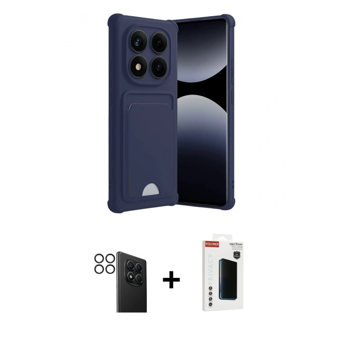 MARSİLYAN™- Redmi Note 14 Pro 4G Kılıf Vadi Çizgi Prime - Şeffaf Hayalet Polymer Nano Ekran Koruyucu + PVD Metal Kamera Lens - SH