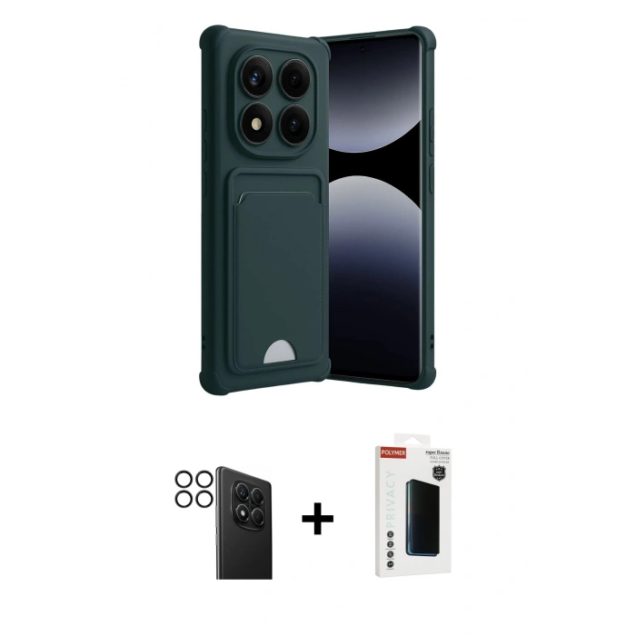 MARSİLYAN™- Redmi Note 14 Pro 4G Kılıf Vadi Çizgi Prime - Şeffaf Hayalet Polymer Nano Ekran Koruyucu + PVD Metal Kamera Lens - SH
