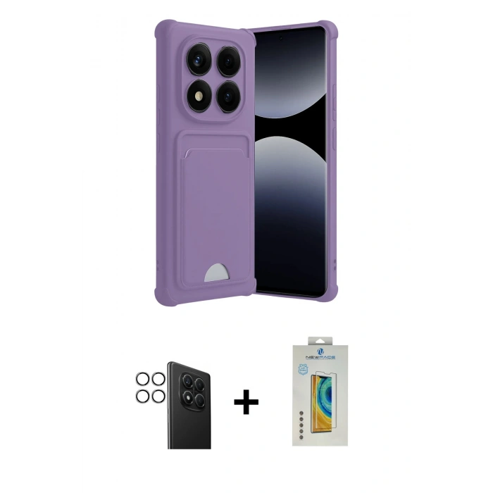 MARSİLYAN™- Redmi Note 14 Pro 4G Kılıf Vadi Çizgi Prime - Şeffaf Polymer Nano Ekran Koruyucu + PVD Metal Kamera Lens - GS