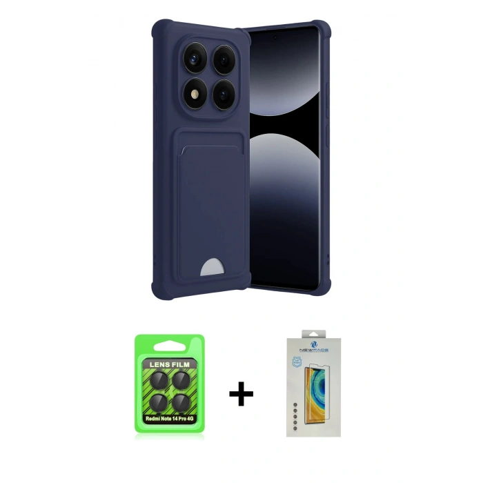 MARSİLYAN™- Redmi Note 14 Pro 4G Kılıf Vadi Çizgi Prime - Şeffaf Polymer Nano Ekran Koruyucu + Raze Metal Kamera Lens - SH