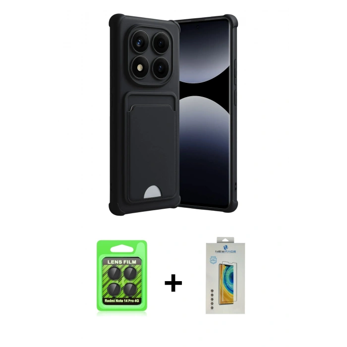 MARSİLYAN™- Redmi Note 14 Pro 4G Kılıf Vadi Çizgi Prime - Şeffaf Polymer Nano Ekran Koruyucu + Raze Metal Kamera Lens - SH