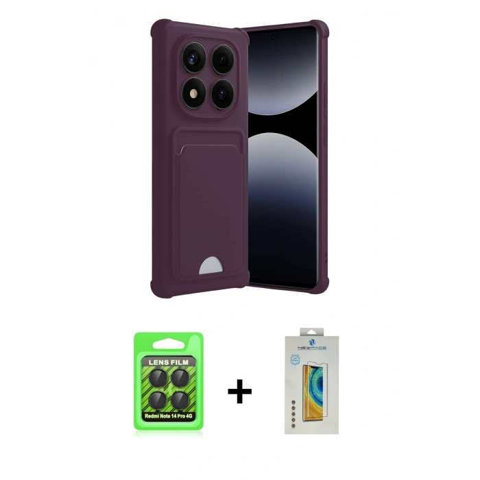 MARSİLYAN™- Redmi Note 14 Pro 4G Kılıf Vadi Çizgi Prime - Şeffaf Polymer Nano Ekran Koruyucu + Raze Metal Kamera Lens - SH