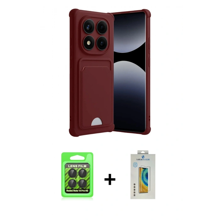 MARSİLYAN™- Redmi Note 14 Pro 4G Kılıf Vadi Çizgi Prime - Şeffaf Polymer Nano Ekran Koruyucu + Raze Metal Kamera Lens - SH