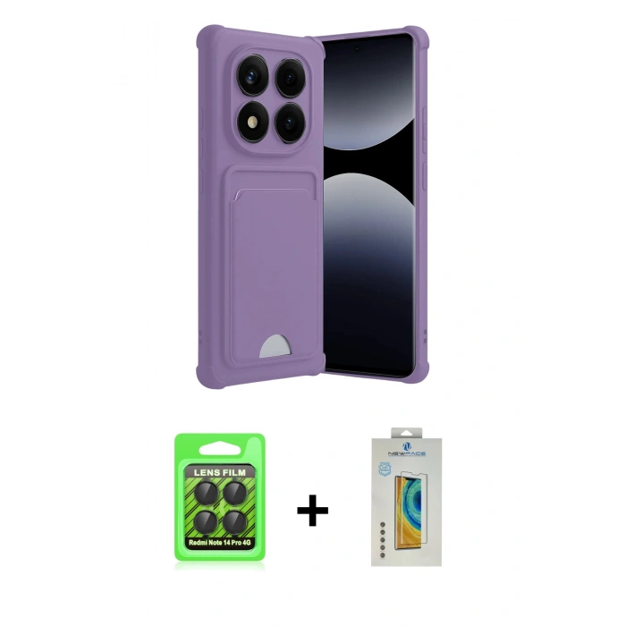 MARSİLYAN™- Redmi Note 14 Pro 4G Kılıf Vadi Çizgi Prime - Şeffaf Polymer Nano Ekran Koruyucu + Raze Metal Kamera Lens - SH