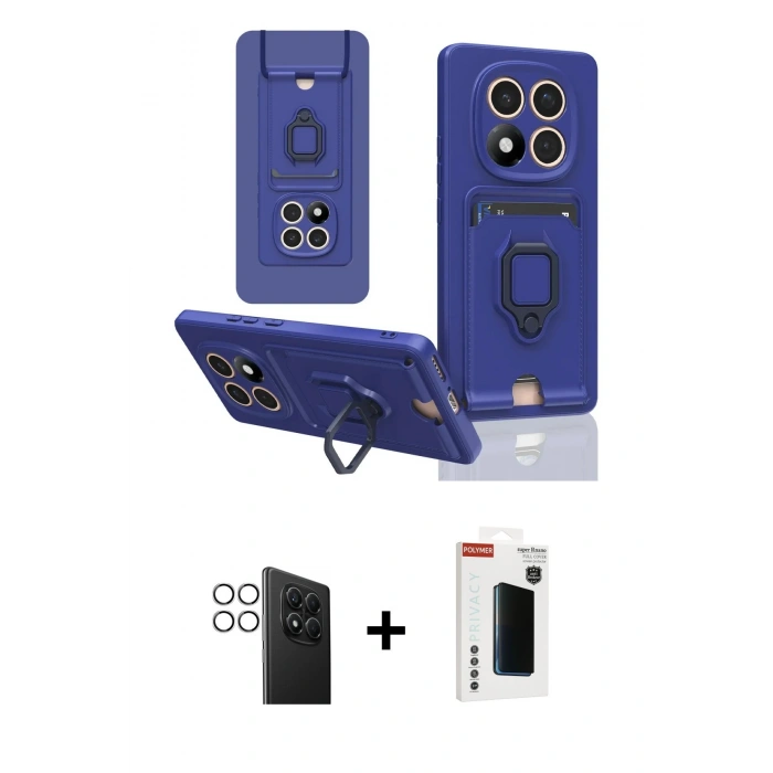 MARSİLYAN™- Redmi Note 14 Pro 4G Kılıf Vadi Form Prime - Şeffaf Hayalet Polymer Nano Ekran Koruyucu + PVD Metal Kamera Lens - GS
