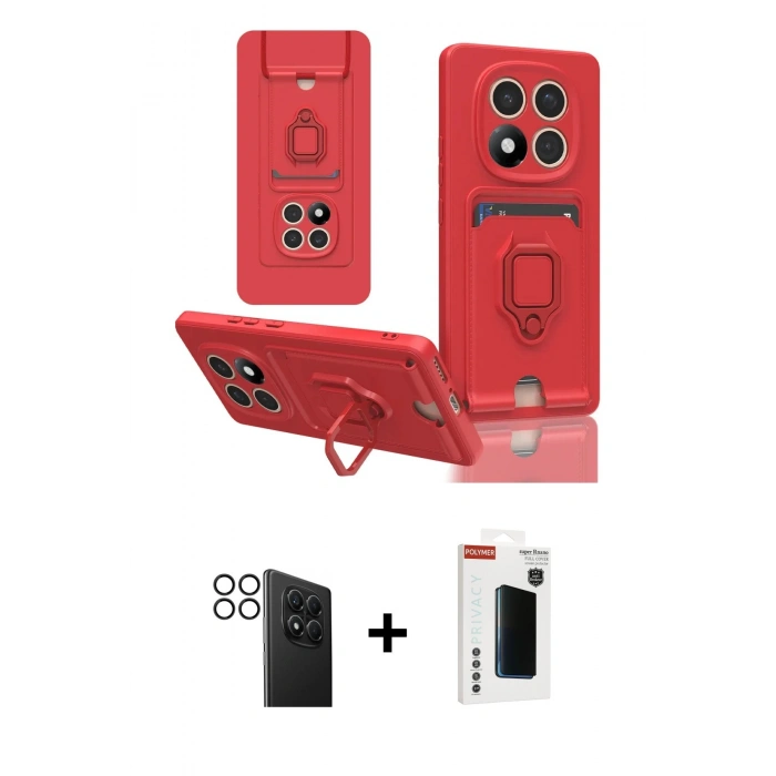 MARSİLYAN™- Redmi Note 14 Pro 4G Kılıf Vadi Form Prime - Şeffaf Hayalet Polymer Nano Ekran Koruyucu + PVD Metal Kamera Lens - SH