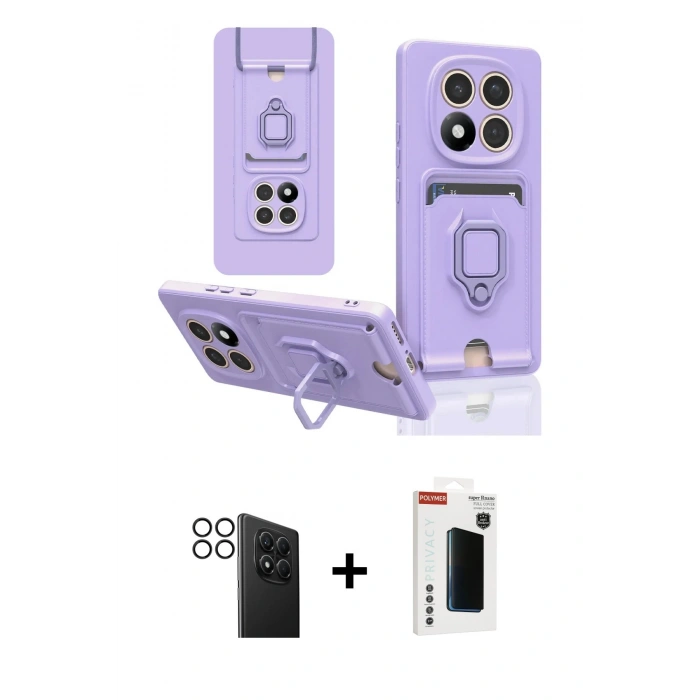 MARSİLYAN™- Redmi Note 14 Pro 4G Kılıf Vadi Form Prime - Şeffaf Hayalet Polymer Nano Ekran Koruyucu + PVD Metal Kamera Lens - SH