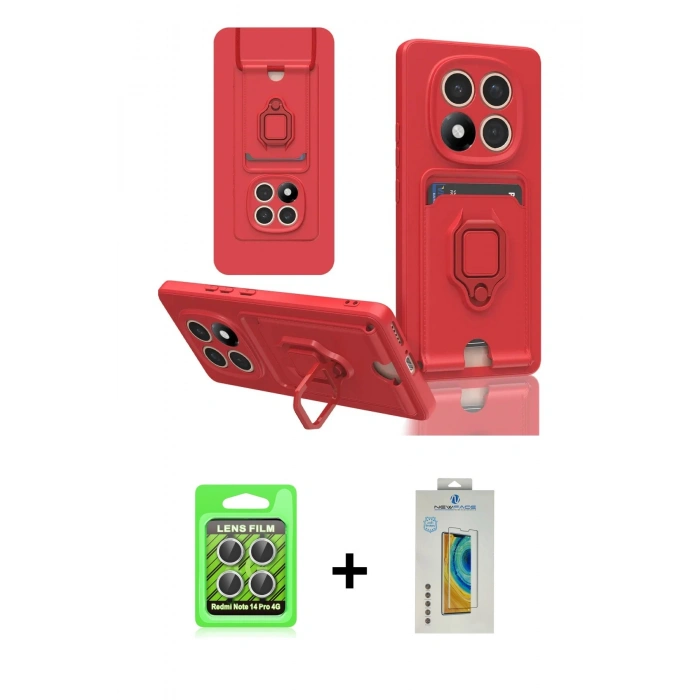 MARSİLYAN™- Redmi Note 14 Pro 4G Kılıf Vadi Form Prime - Şeffaf Polymer Nano Ekran Koruyucu + Raze Metal Kamera Lens - GS