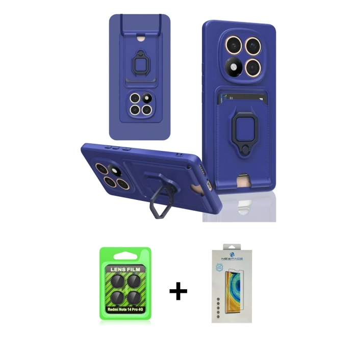 MARSİLYAN™- Redmi Note 14 Pro 4G Kılıf Vadi Form Prime - Şeffaf Polymer Nano Ekran Koruyucu + Raze Metal Kamera Lens - SH