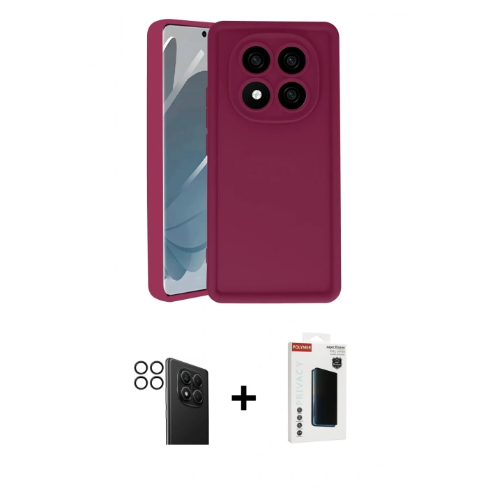 MARSİLYAN™- Redmi Note 14 Pro 4G Kılıf Yankı Yansıma Özel Seri - Şeffaf Hayalet Polymer Nano Ekran Koruyucu + PVD Metal Kamera Lens - SH