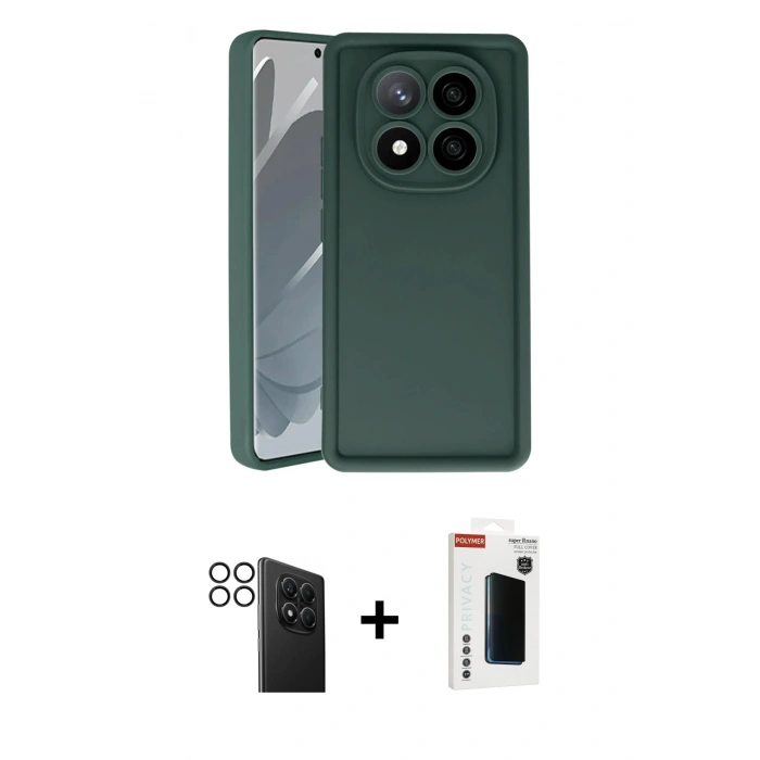 MARSİLYAN™- Redmi Note 14 Pro 4G Kılıf Yankı Yansıma Özel Seri - Şeffaf Hayalet Polymer Nano Ekran Koruyucu + PVD Metal Kamera Lens - SH