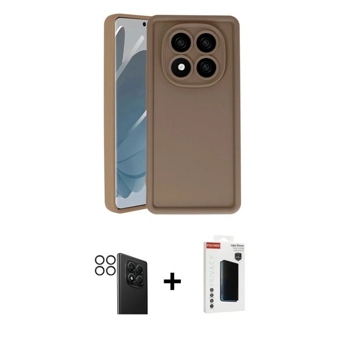 MARSİLYAN™- Redmi Note 14 Pro 4G Kılıf Yankı Yansıma Özel Seri - Şeffaf Hayalet Polymer Nano Ekran Koruyucu + PVD Metal Kamera Lens - SH