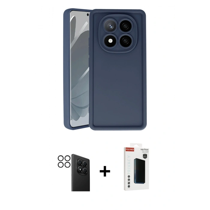 MARSİLYAN™- Redmi Note 14 Pro 4G Kılıf Yankı Yansıma Özel Seri - Şeffaf Hayalet Polymer Nano Ekran Koruyucu + PVD Metal Kamera Lens - SH