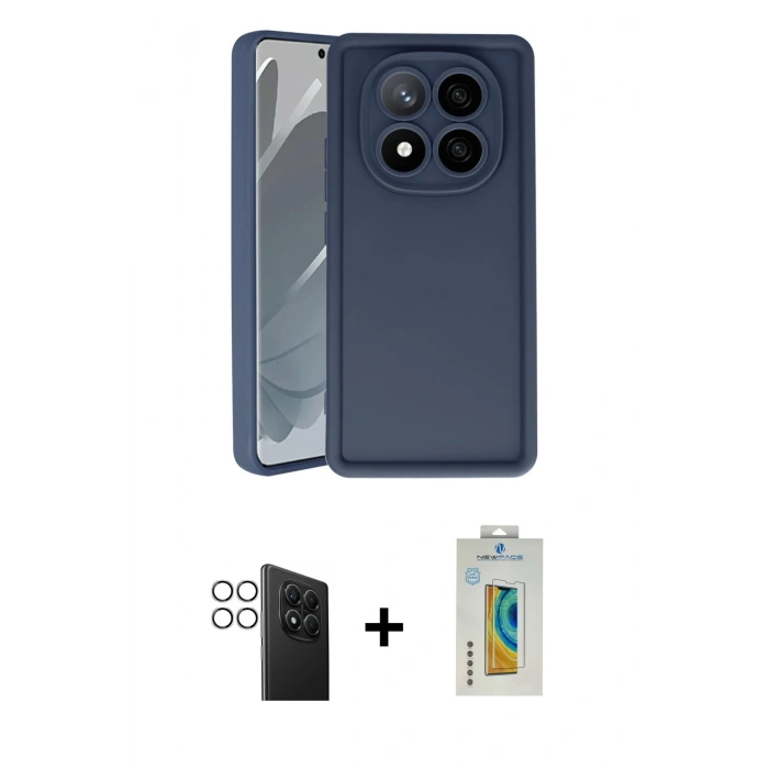 MARSİLYAN™- Redmi Note 14 Pro 4G Kılıf Yankı Yansıma Özel Seri - Şeffaf Polymer Nano Ekran Koruyucu + PVD Metal Kamera Lens - GS