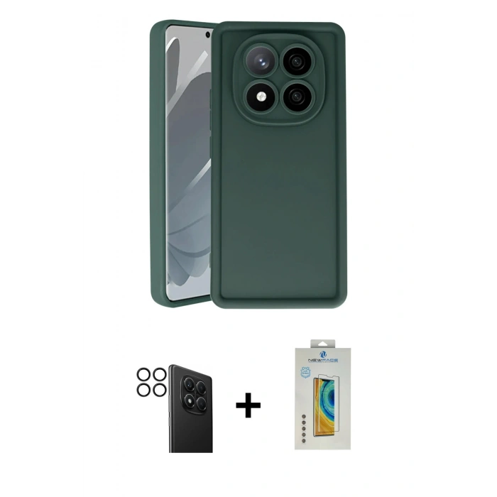 MARSİLYAN™- Redmi Note 14 Pro 4G Kılıf Yankı Yansıma Özel Seri - Şeffaf Polymer Nano Ekran Koruyucu + PVD Metal Kamera Lens - SH