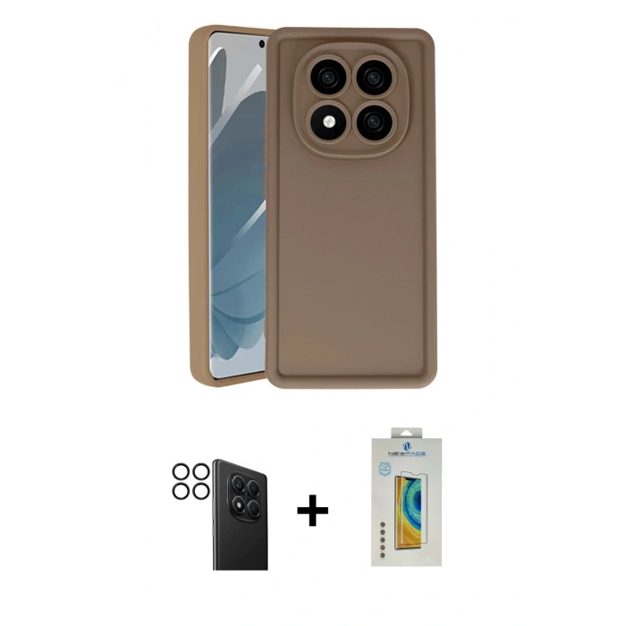 MARSİLYAN™- Redmi Note 14 Pro 4G Kılıf Yankı Yansıma Özel Seri - Şeffaf Polymer Nano Ekran Koruyucu + PVD Metal Kamera Lens - SH